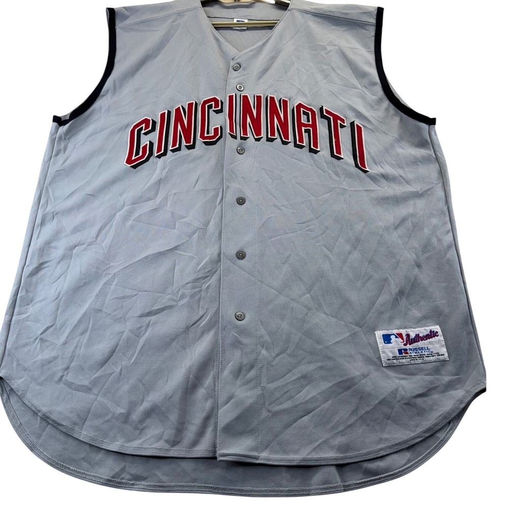 Russell Athletic Baseball Jersey Mens 56 Gray Cincinnati Reds Authentic Vest MLB